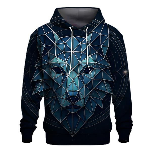 Star Forge Geometric Wolf graphic hoodies