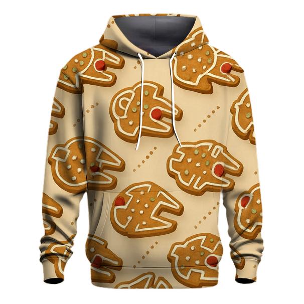 Gingerbread Starship Constellation Grid designer hoodies