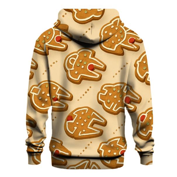 Gingerbread Starship Constellation Grid designer hoodies
