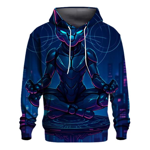 Cyber Lotus Mech Cat graphic hoodies