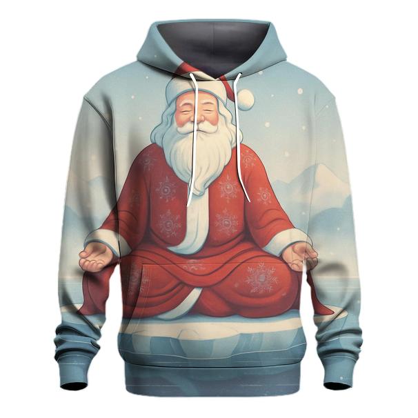 Snow Lotus Meditation Santa embroidered hoodies