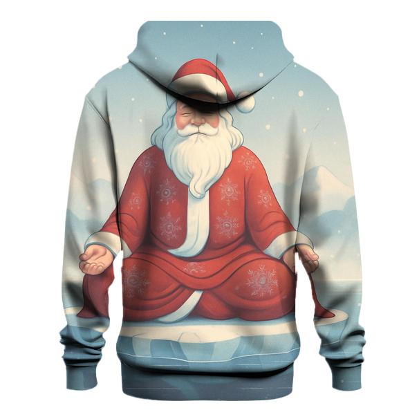 Snow Lotus Meditation Santa embroidered hoodies