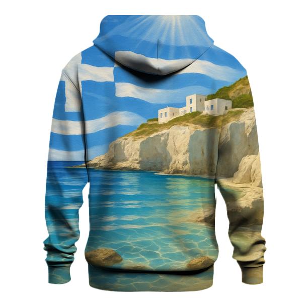 Greek Island Flag Tide Reflection pullover hoodies