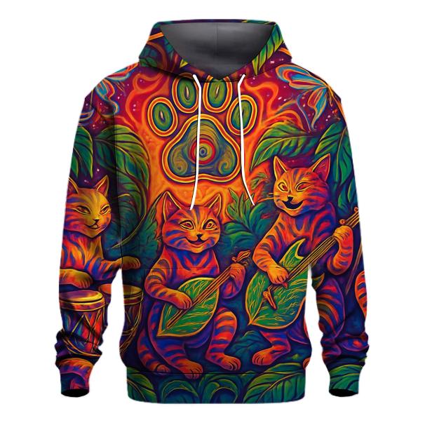 Psychedelic Jungle Rhythm Cats hoodie styles