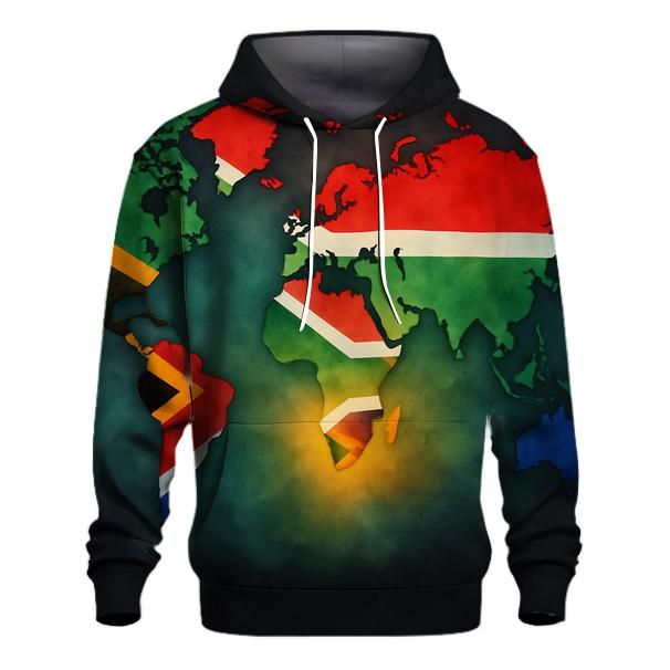 South African Spectrum World Map Gradient designer hoodies