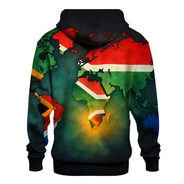 South African Spectrum World Map Gradient designer hoodies