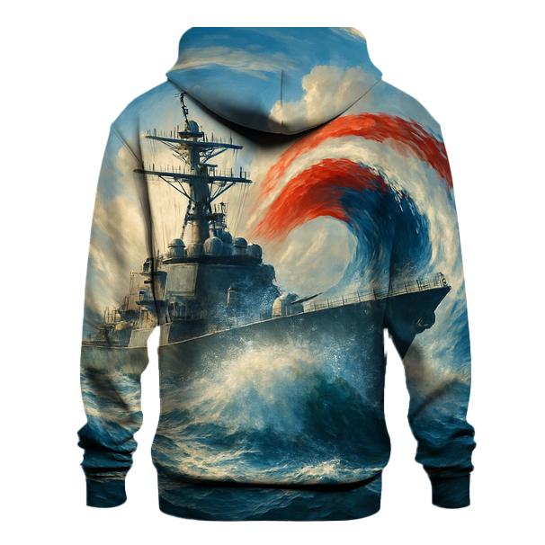 Waves Of Freedom At Sea embroidered hoodies