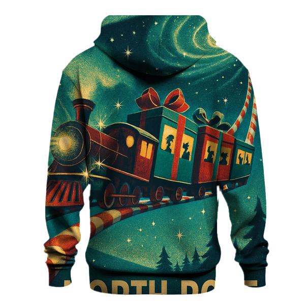 Midnight North Pole Space Train heavyweight hoodies
