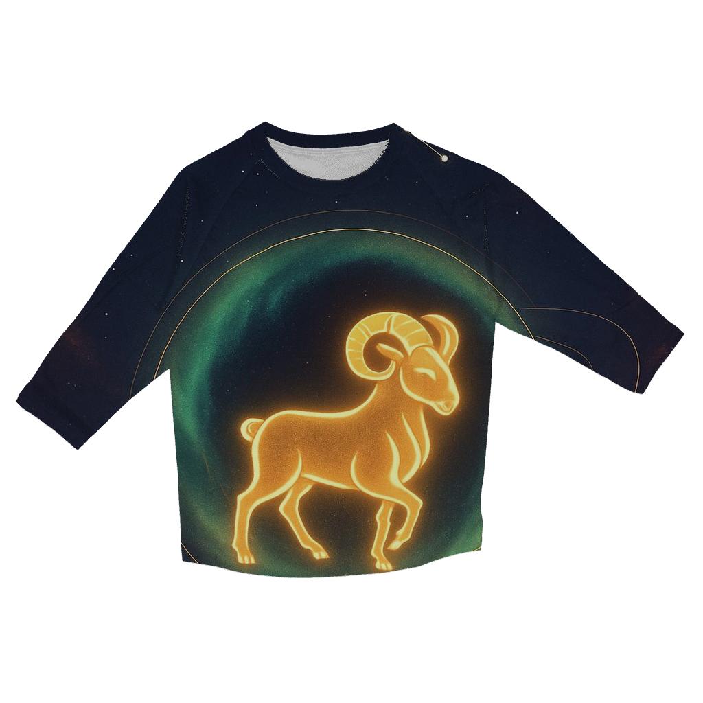 Aurora Bound Aries Star Portal printed three quarter sleeve shirts