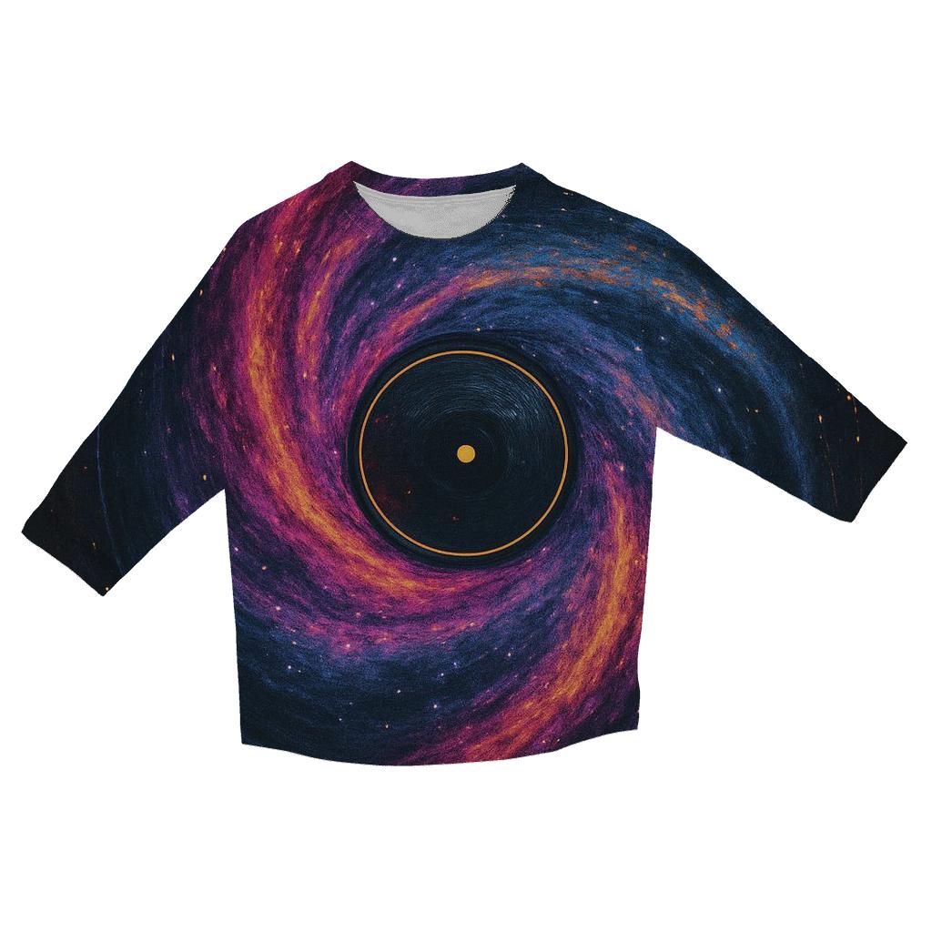 Nebula Vinyl Record Spin custom 3/4 sleeve shirts