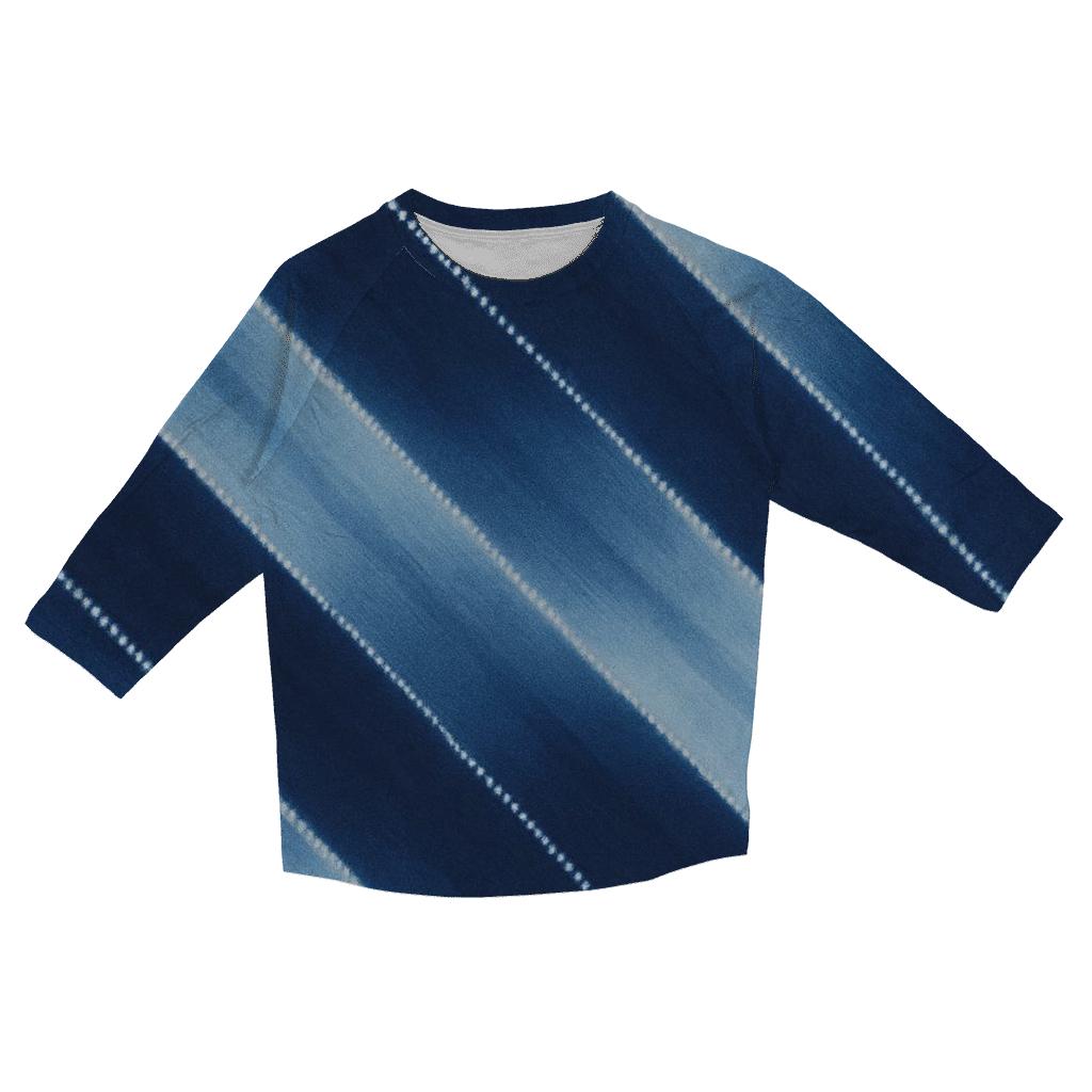 Indigo Arashi Rainfall fashion 3/4 sleeve shirts