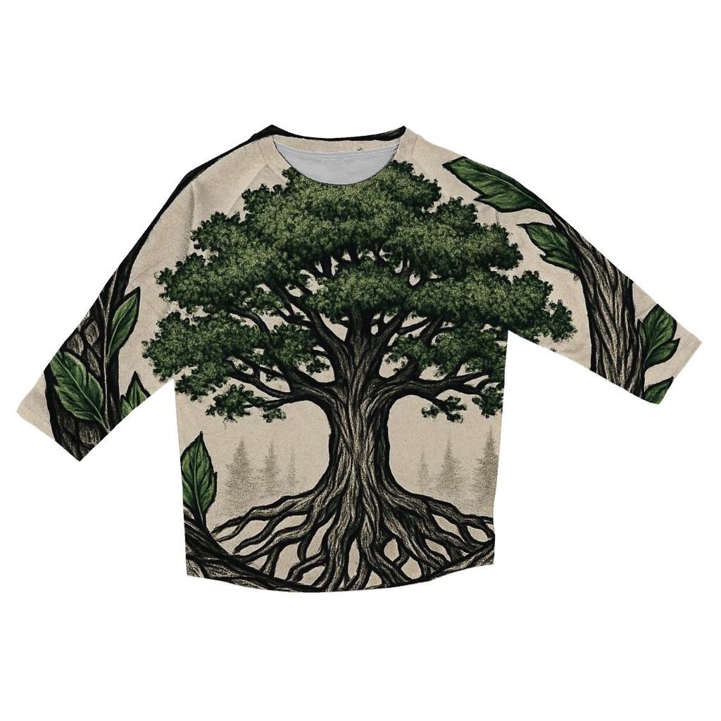 Forest Heart Ouroboros fashion 3/4 sleeve shirts