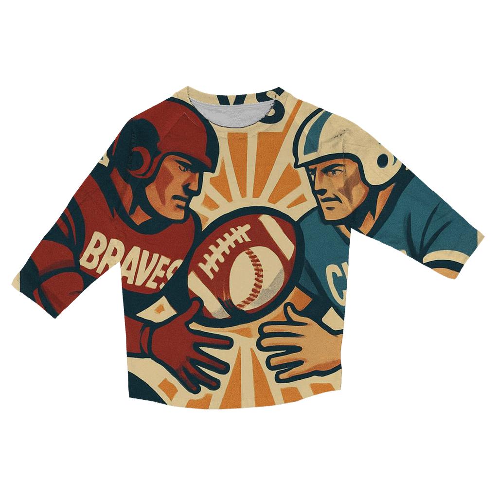 Retro Gridiron Rivalry Poster cotton quarter sleeve shirts