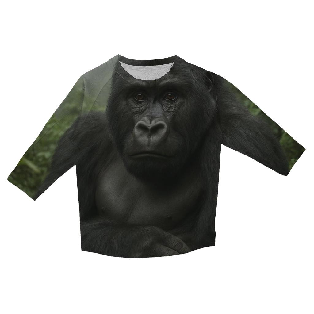 Mountain Gorilla In Misty Canopy custom 3/4 sleeve shirts