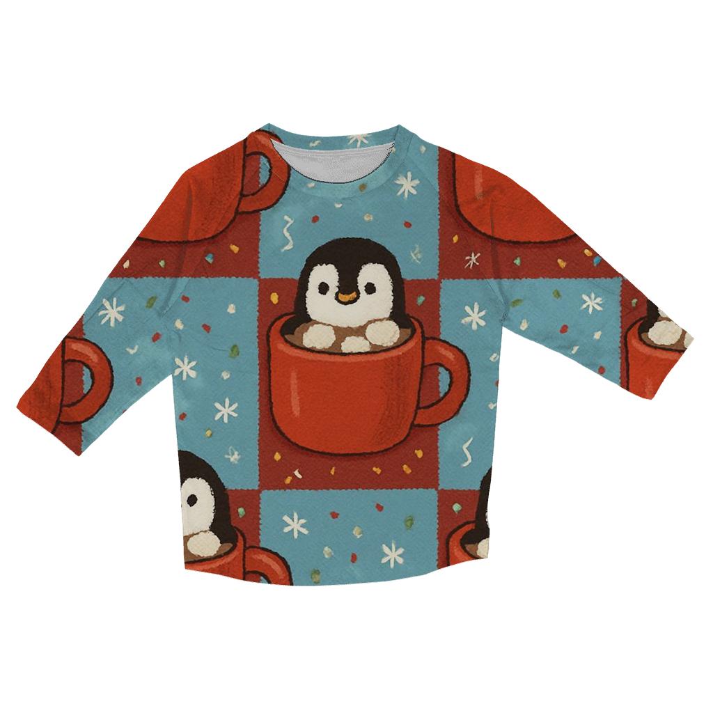 Polar Penguin Cocoa Mug Tiles Design personalized 3/4 sleeve tees
