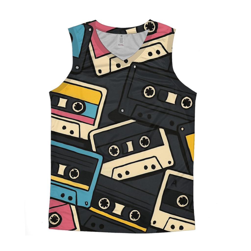 Cassette Mixtape Mosaic casual summer tank tops