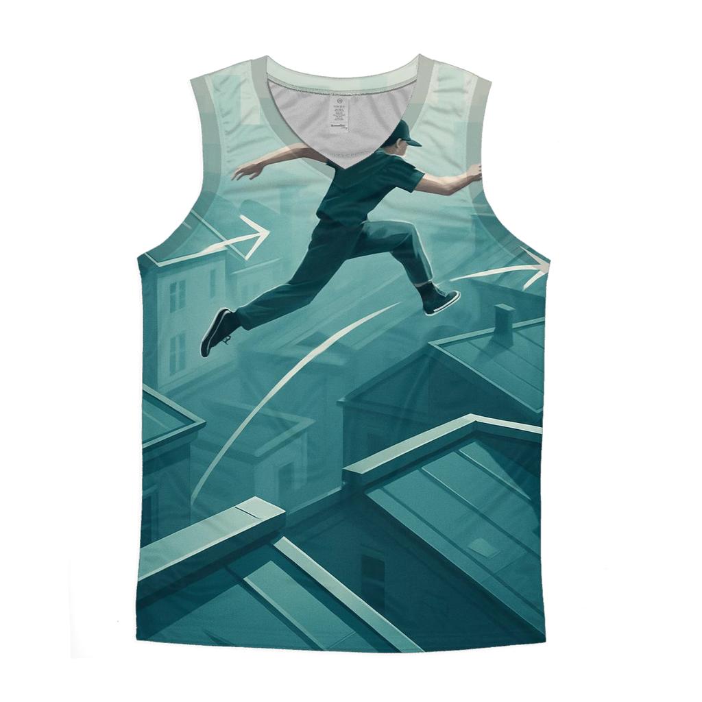 City Rooftop Parkour Sprint trendy fitted tank tops