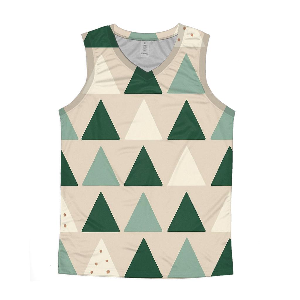 Nordic Pine Triangle Pattern graphic print tank tops