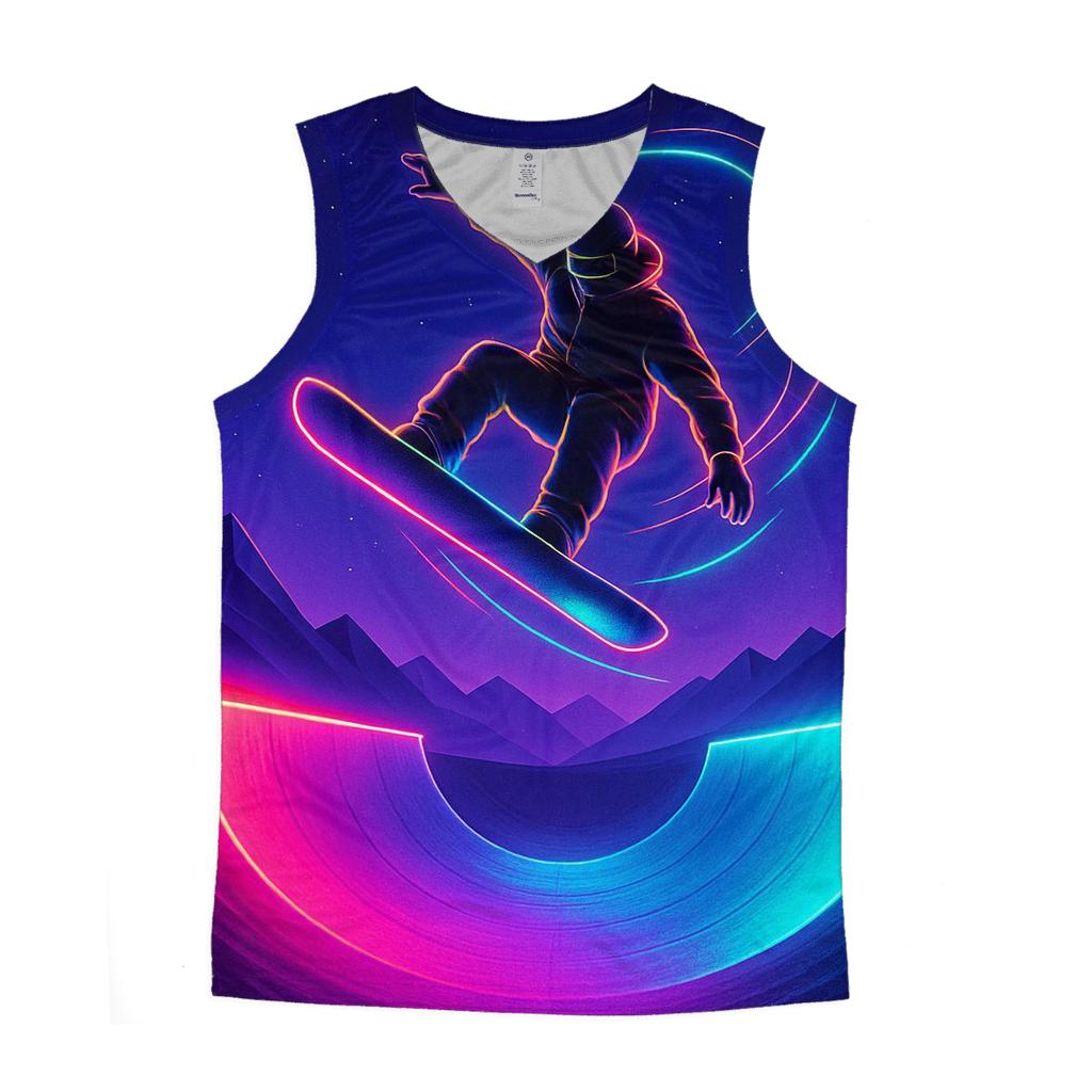 Snowboard Neon Halfpipe Night designer workout tanks