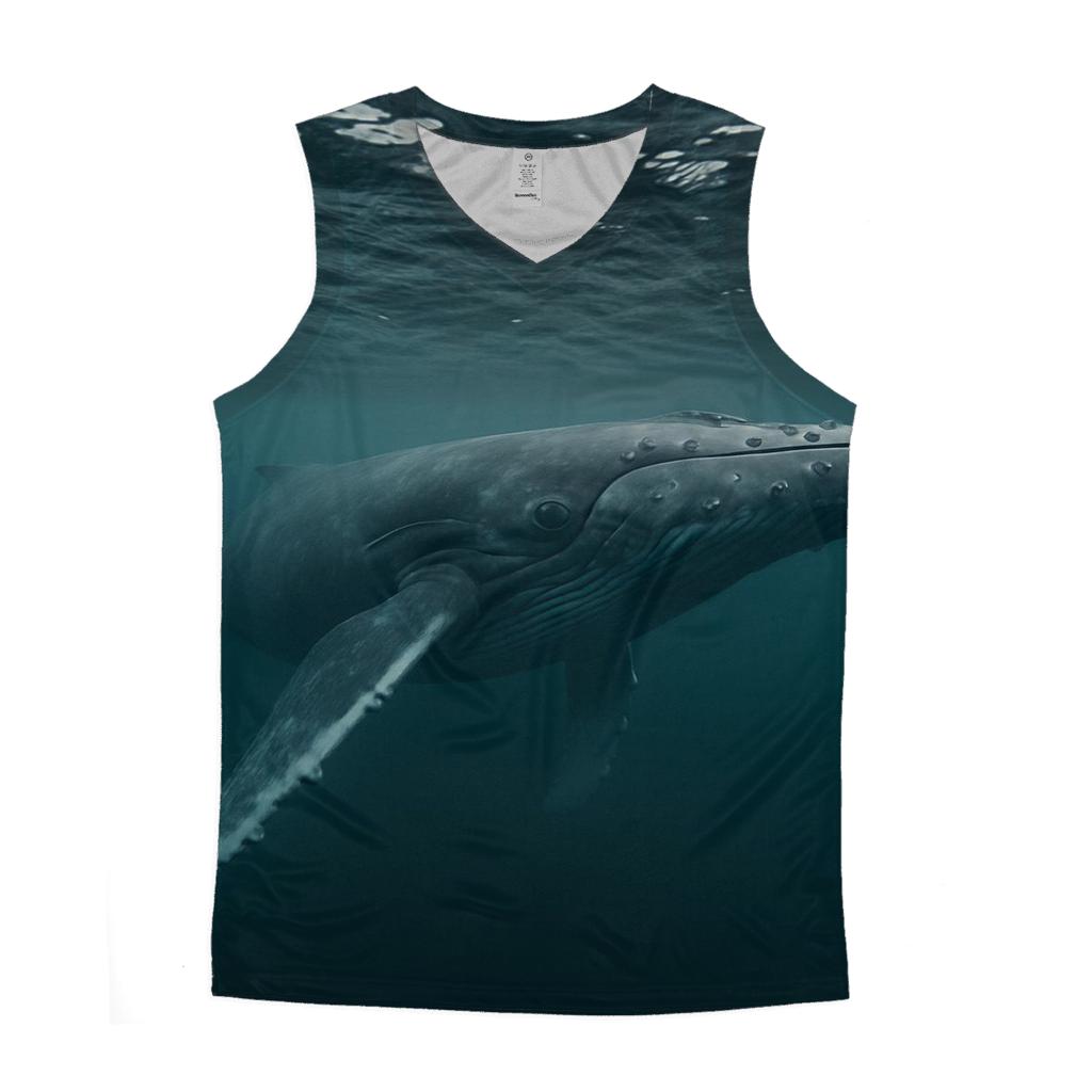 Humpback Whale Beneath Gray Swell designer workout tanks