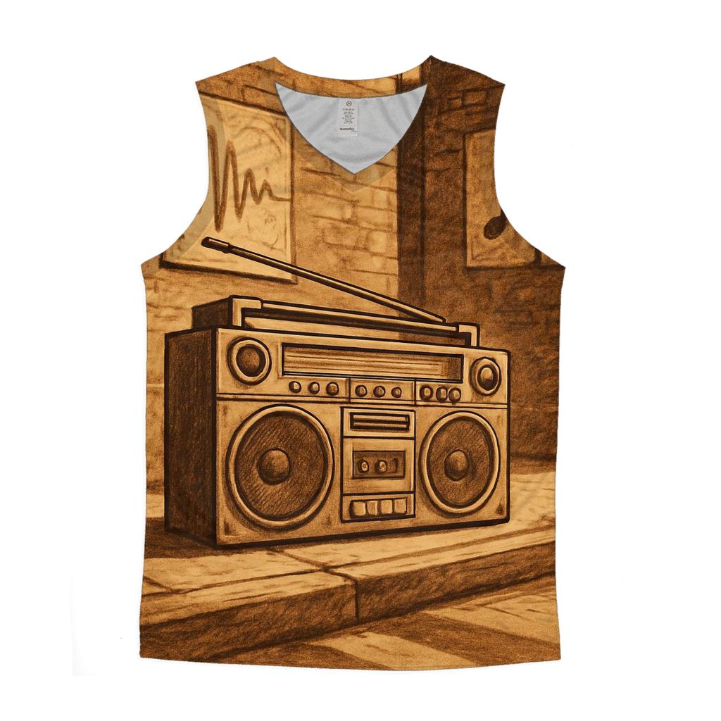 Sepia Street Boombox Corner personalized athletic tanks