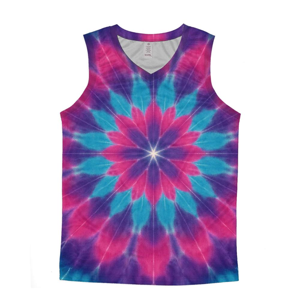 Magenta Cyan Mandala Wheel custom tank tops