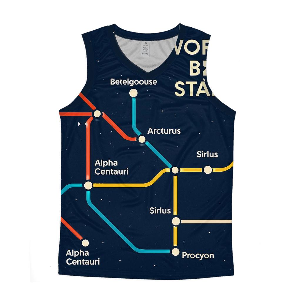 Galactic Subway Map Lines casual summer tank tops