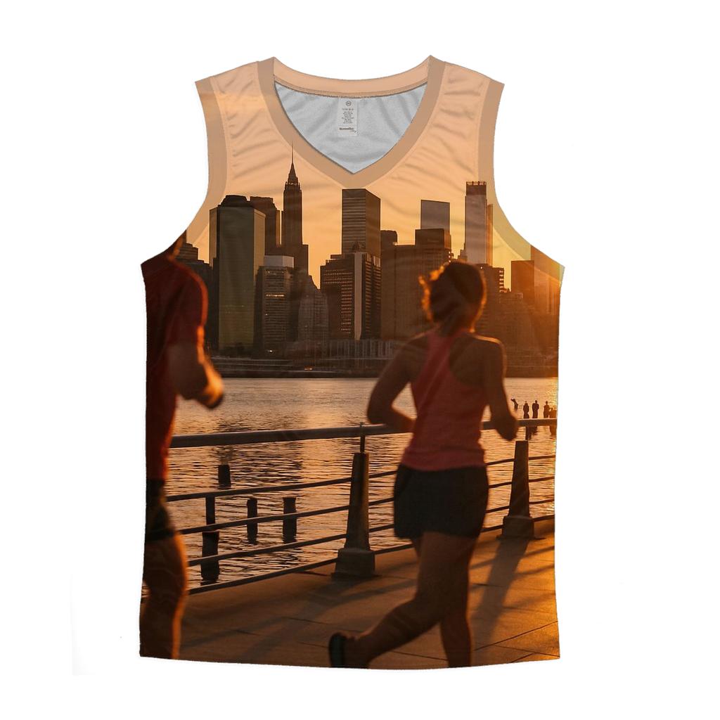 Hudson River Park Sunset Joggers And Skyline custom tank tops