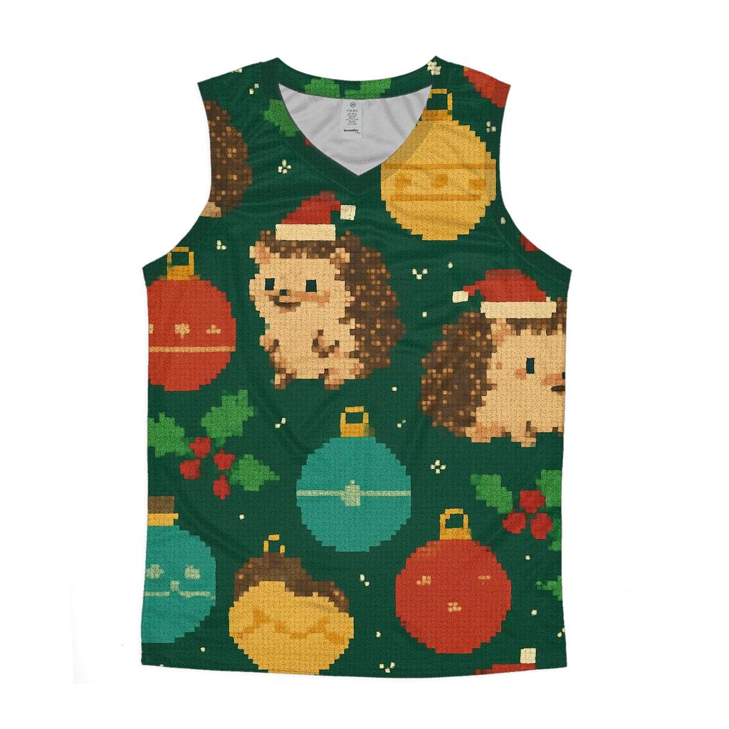 Holiday Hedgehog Ornament Garden Design cotton sleeveless tops