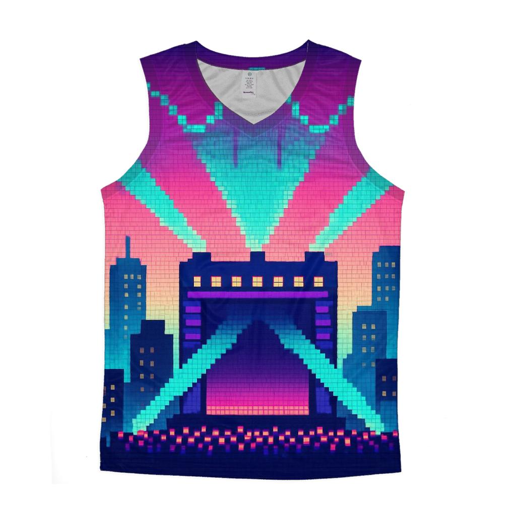Pixel Stage Skyline personalized athletic tanks