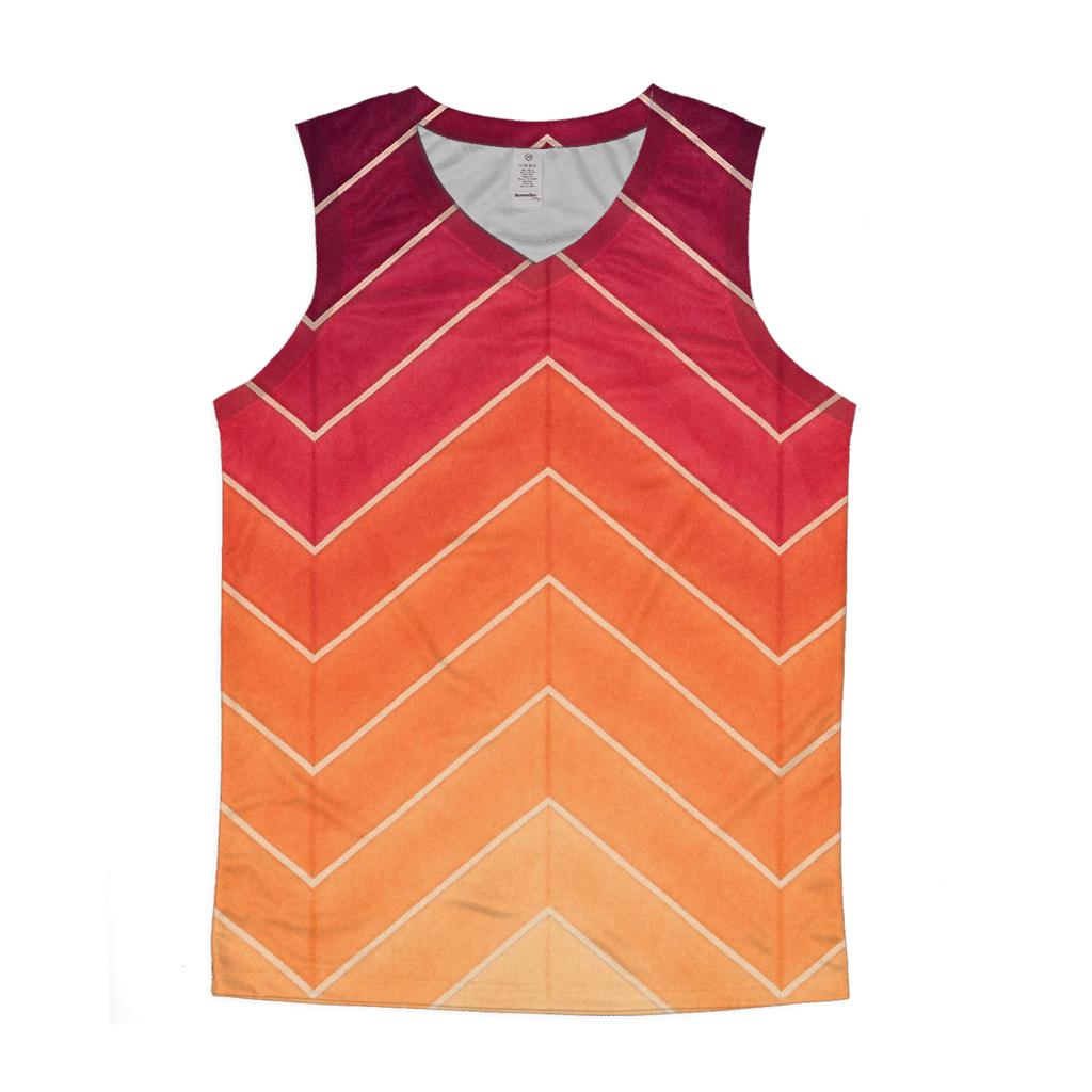 Sunset Chevron Accordion Fold trendy fitted tank tops