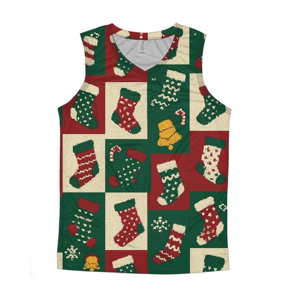 Mismatched Stocking Patchwork Panel Design personalized athletic tanks