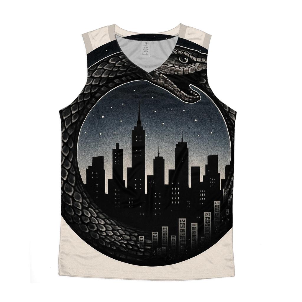 City Skyline Ouroboros cotton sleeveless tops