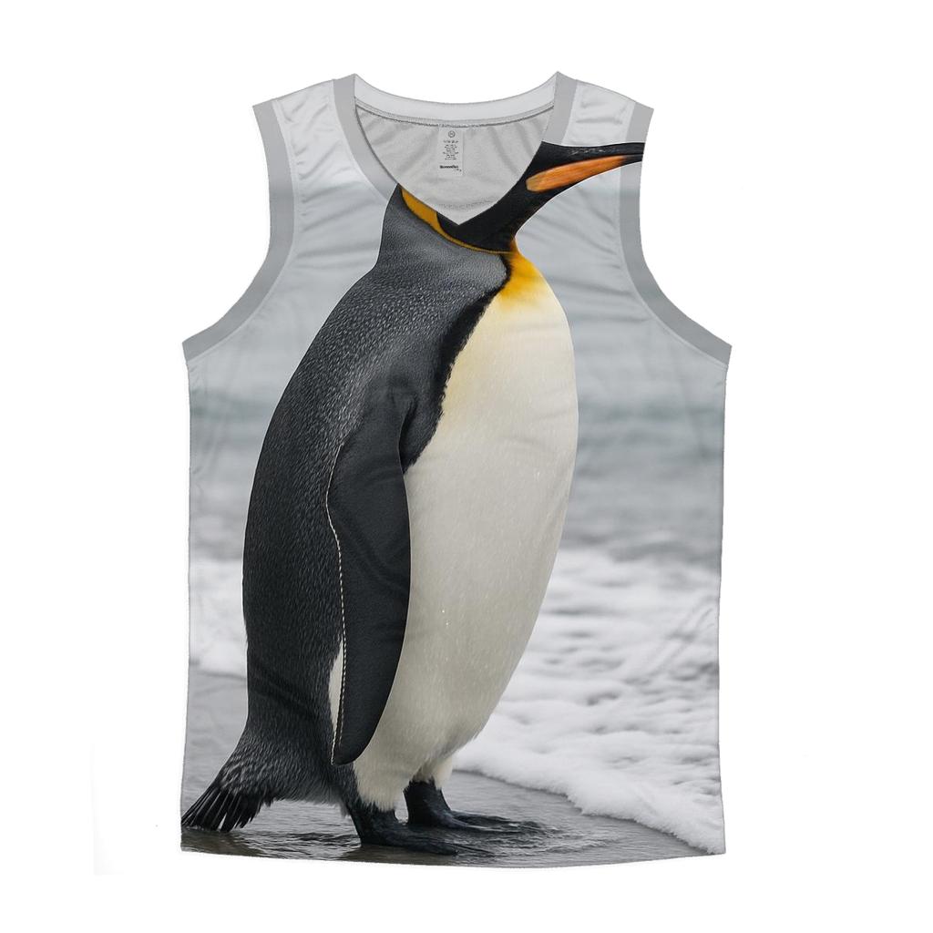 King Penguin At Icy Shoreline trendy fitted tank tops