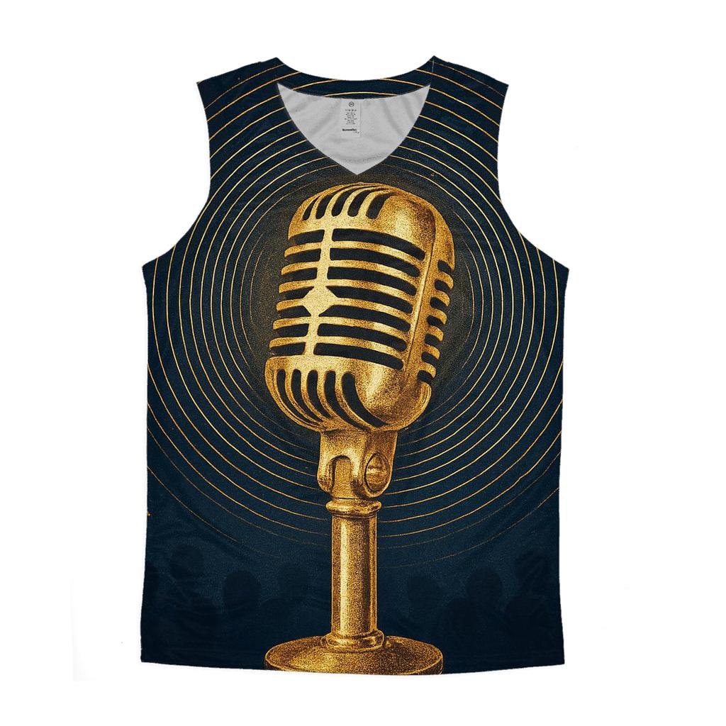Golden Microphone Halo trendy fitted tank tops