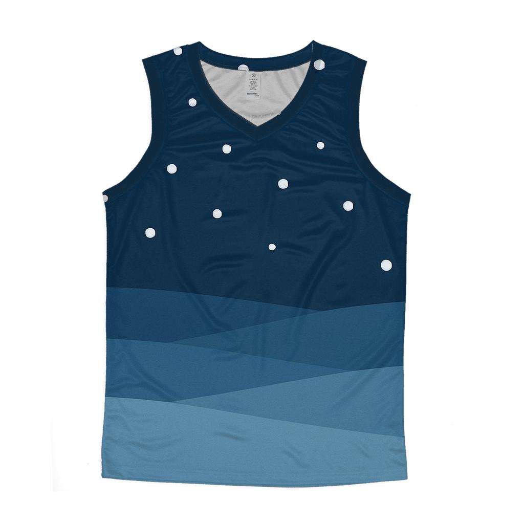 Midnight Snowfall Bands designer workout tanks