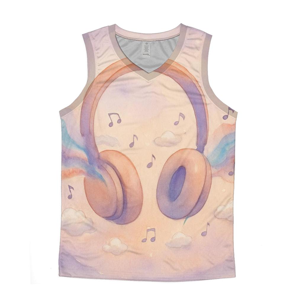 Pastel Headphone Cloudscape custom tank tops