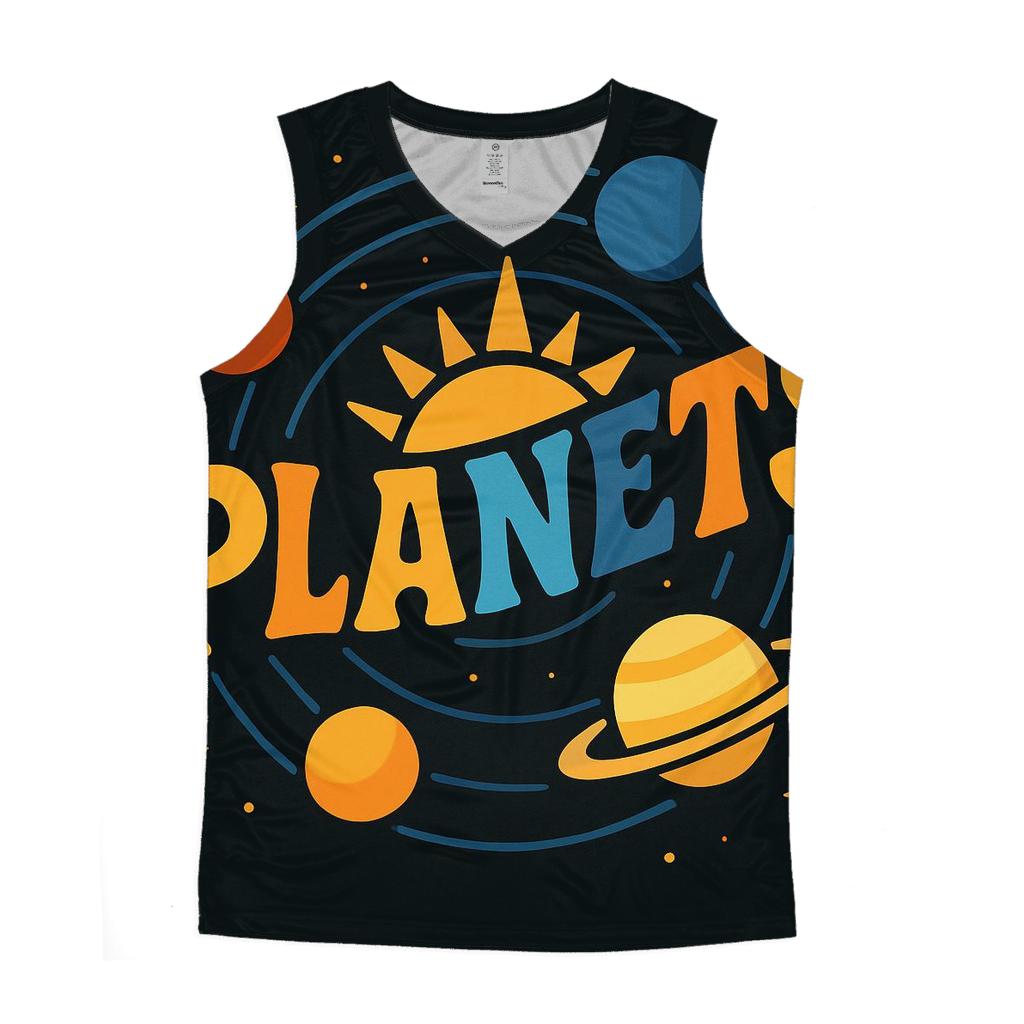 Solar System Typography Orbit custom tank tops