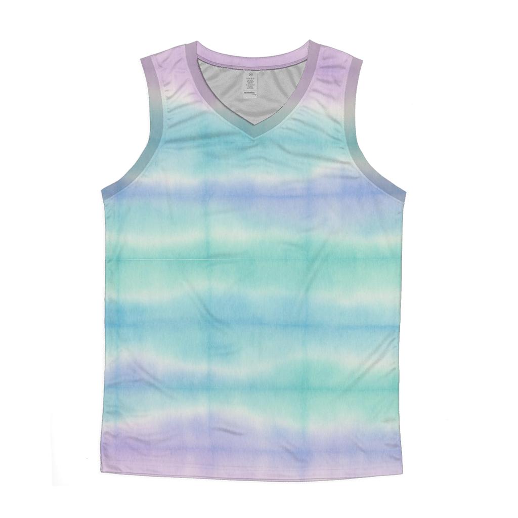 Pastel Horizon Stripe Overdye cotton sleeveless tops