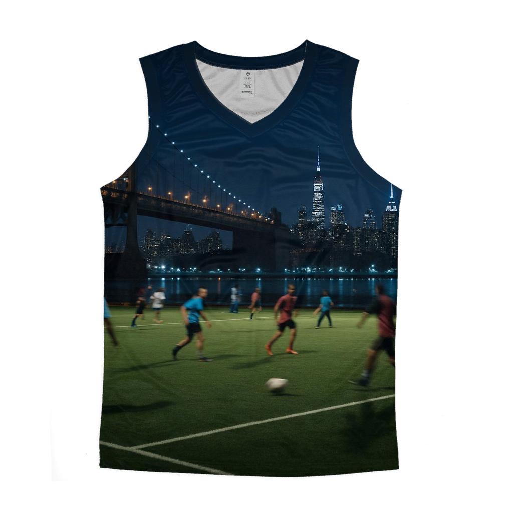 Astoria Park Night Soccer With Skyline Beyond cotton sleeveless tops