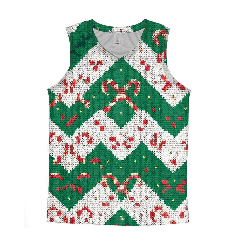 Candy Cane Antler Chevron Parade Design custom tank tops