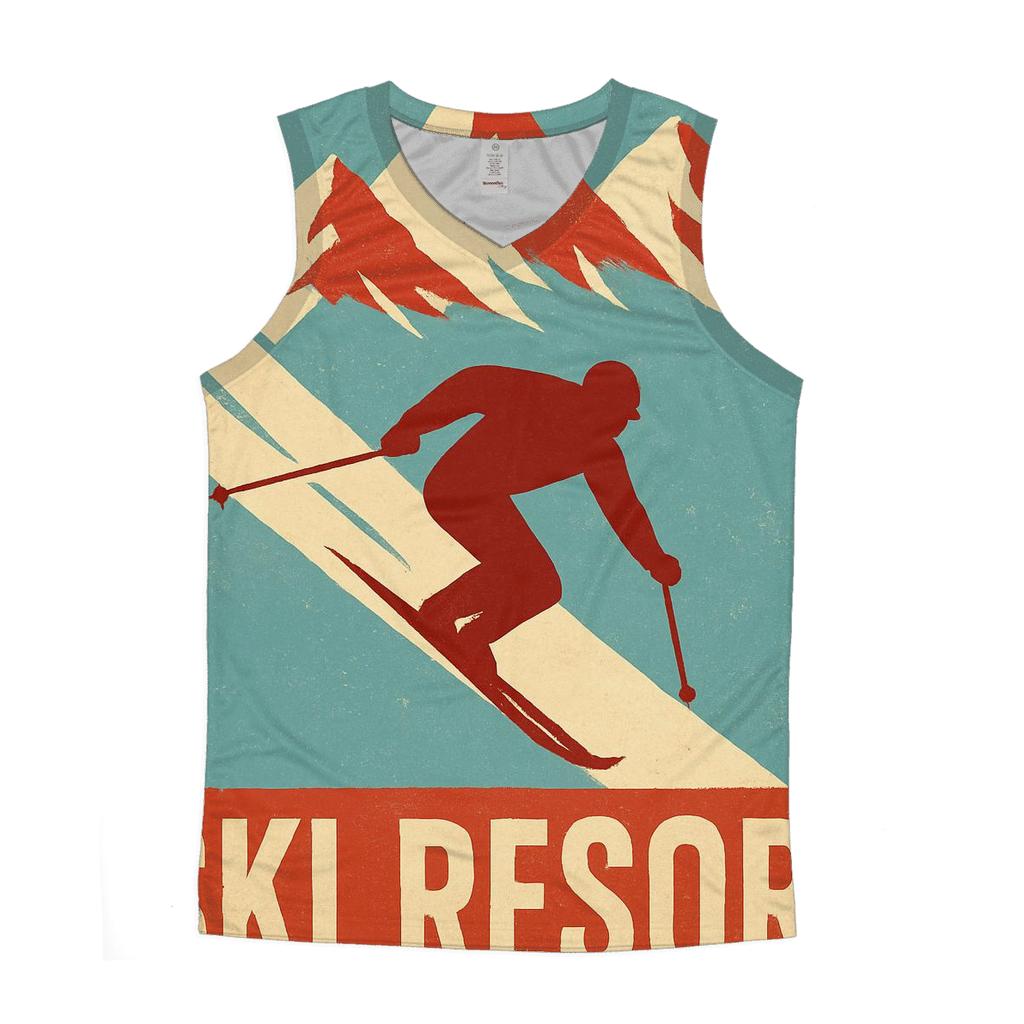 Retro Alpine Ski Resort Poster designer workout tanks