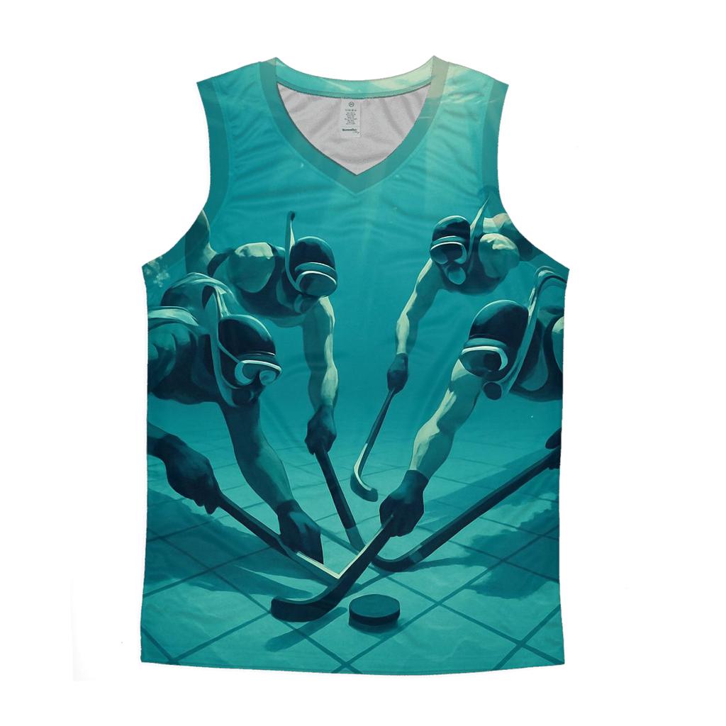Underwater Hockey Arena Glow trendy fitted tank tops