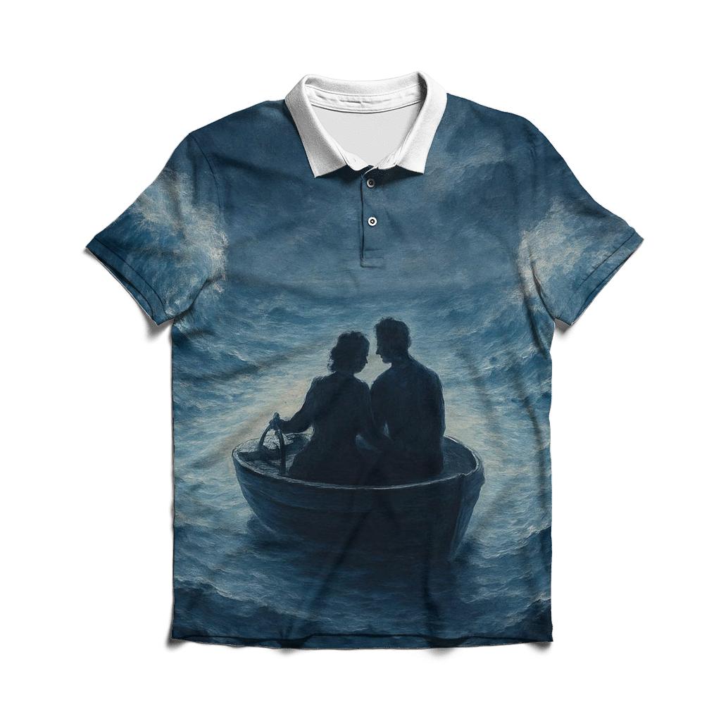 The Quiet Anchor Beneath Every Storm branded logo polo shirts