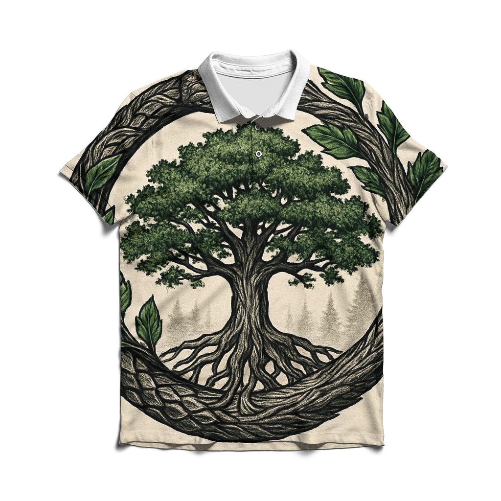 Forest Heart Ouroboros casual sports polo shirts