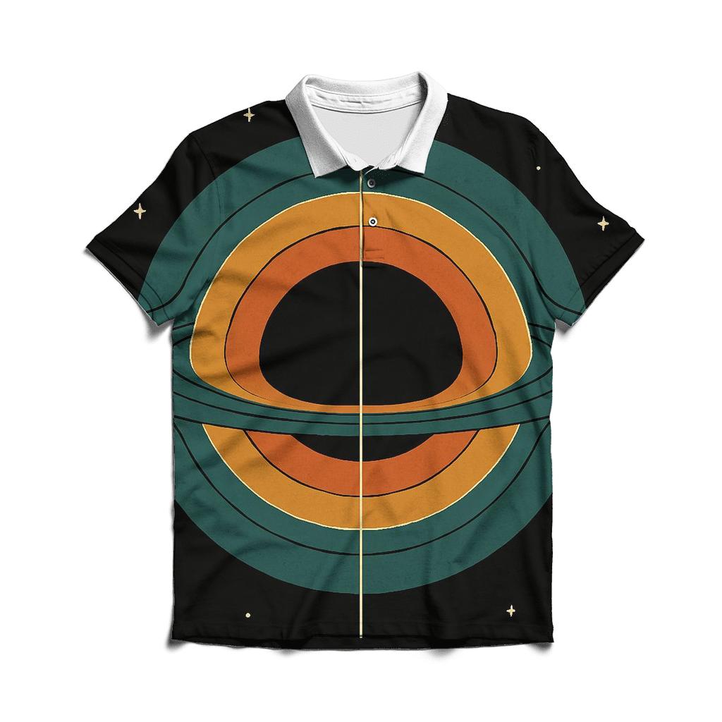 Accretion Disk Meridian Stripes designer slim fit polos