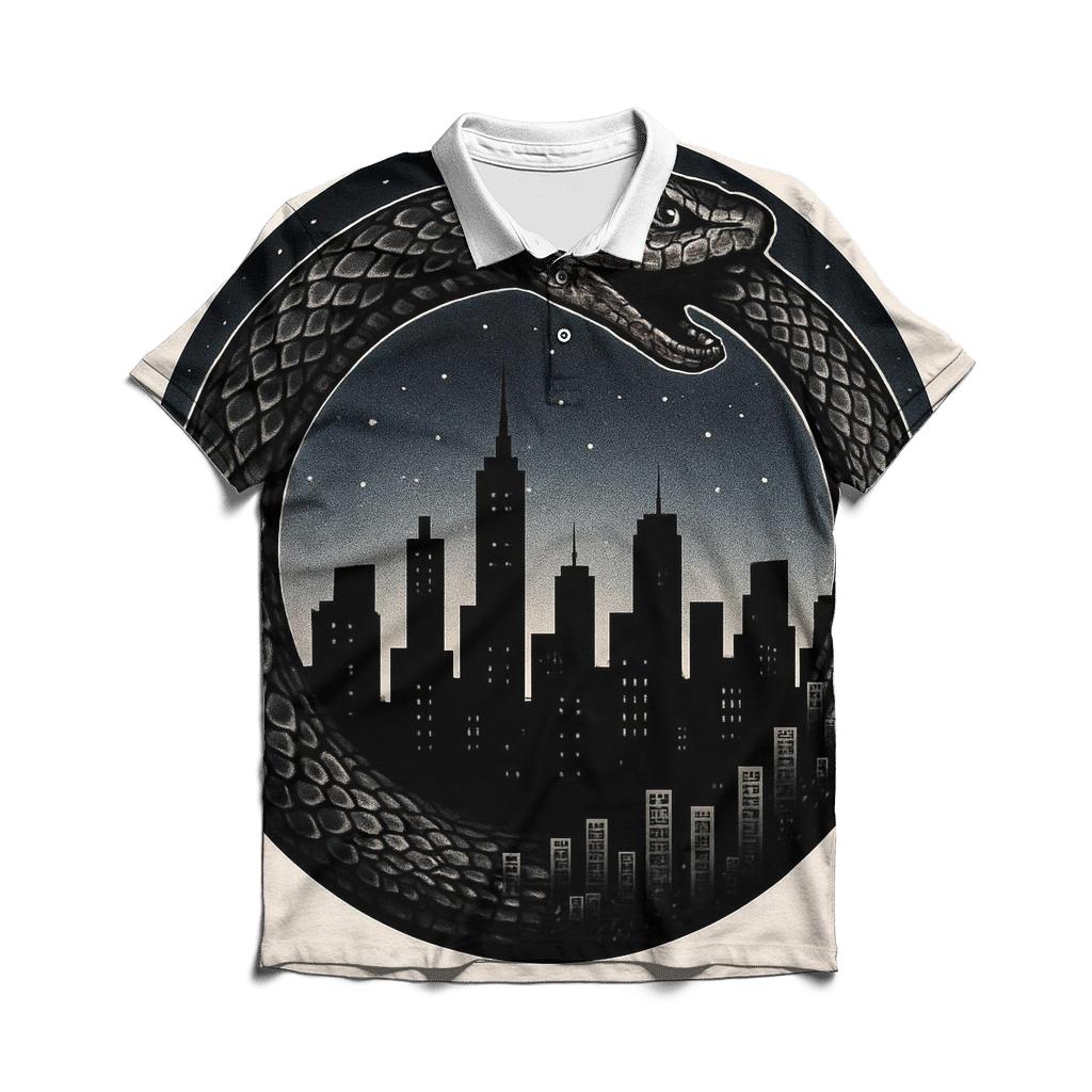 City Skyline Ouroboros branded logo polo shirts