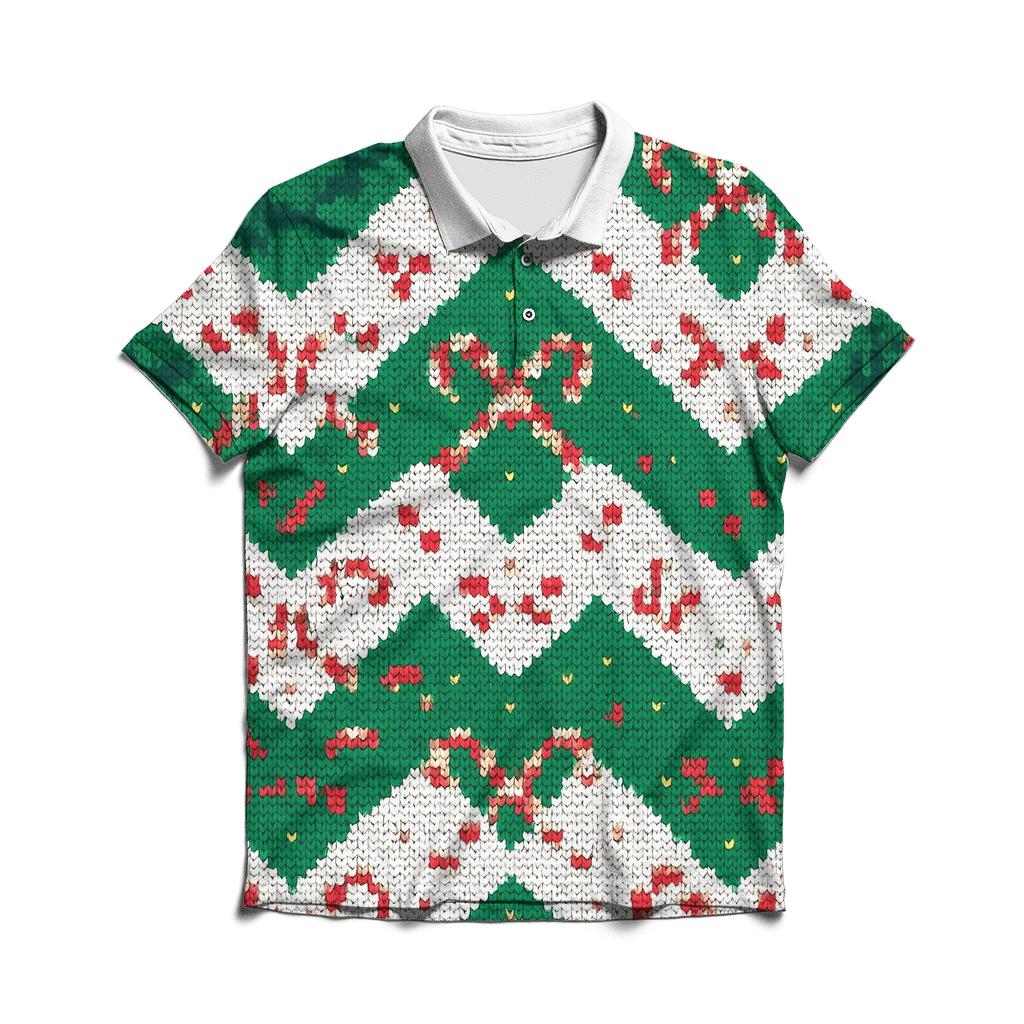 Candy Cane Antler Chevron Parade Design custom polo shirts