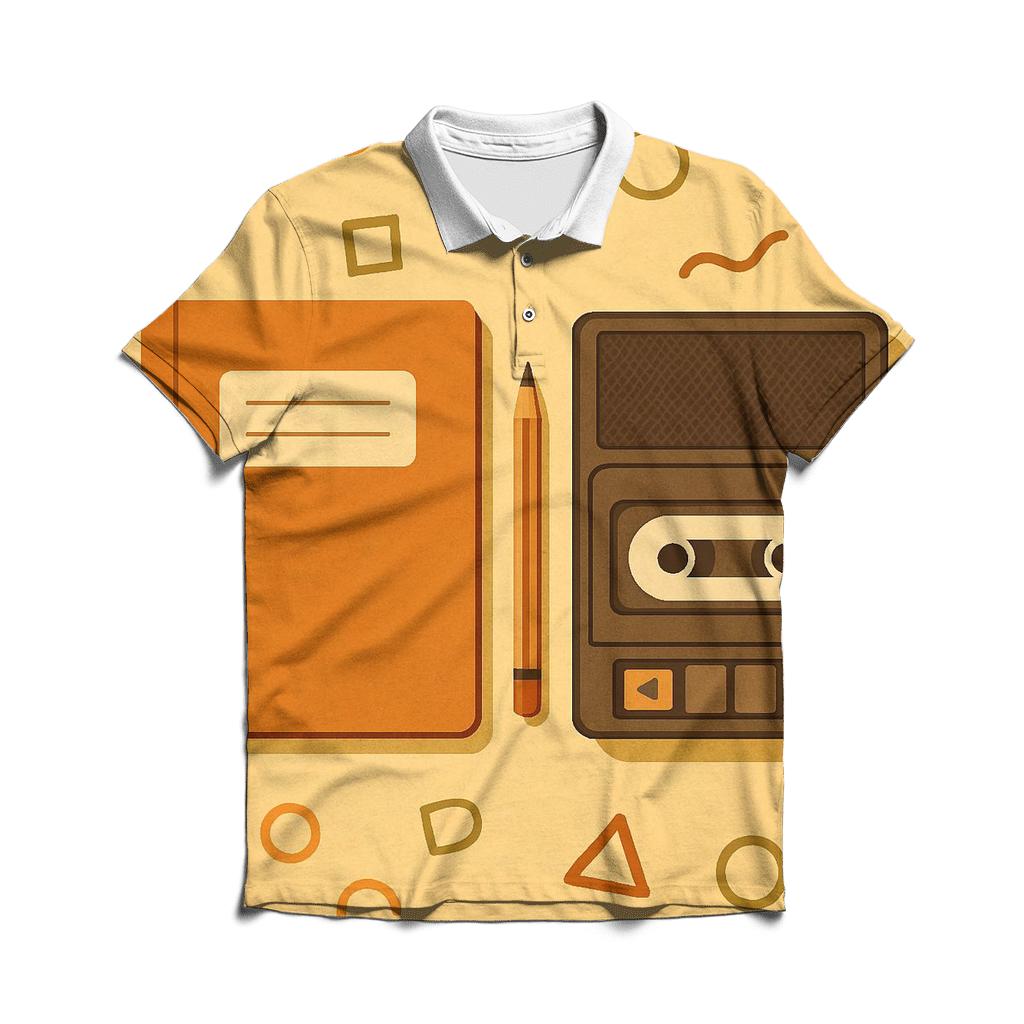 Retro Classroom Scribbles custom polo shirts