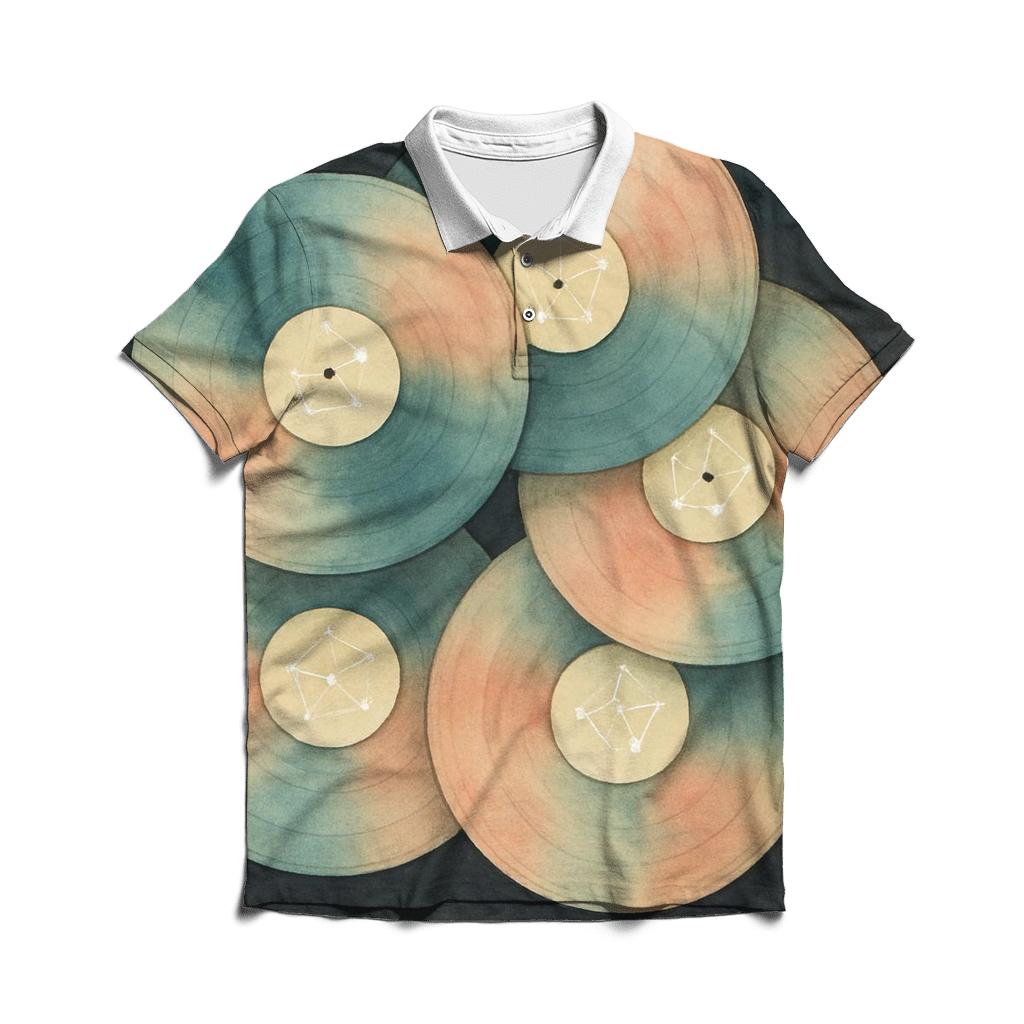 Watercolor Vinyl Constellations custom polo shirts